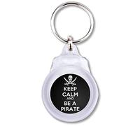 Keep Calm and Be A Pirate - Round Plastic Key Ring
