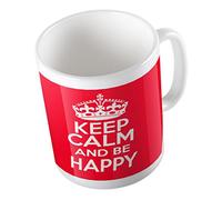 KEEP CALM AND BE HAPPY (RED) MUG