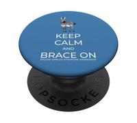 Keep Calm and Brace On EDS Awareness Zebra PopSockets Adhesive PopGrip