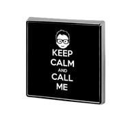 Keep Calm And Call Me Square Badge Pin Metal Memorial Brooch Button Lapel Pins for Backpack Wedding