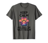 Keep Calm and Call The Vet Tech, Veterinary Tech Technician T-Shirt