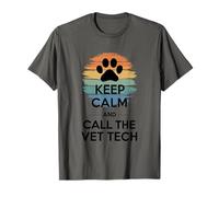 Keep Calm and Call The Vet Tech, Veterinary Tech Technician T-Shirt