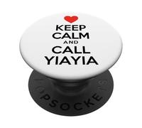 Keep Calm And Call YiaYia Greek Grandmother PopSockets Adhesive PopGrip