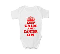 Keep Calm and Canter On ~ Funny Babygrow ~ Babies Gift Boy/Girl Vest Babies 3-6 White
