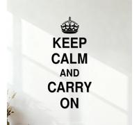 Keep Calm and Carry Lettering Decals 34x71.3cm Window Decals Black