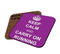 Keep Calm And Carry On Running, Running Coaster Gift, Drinks Coffee-Tea Coaster. (Square Coaster MDF)