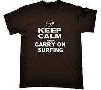Keep Calm and Carry On Surfing - Mens Funny Novelty Gift Graphic t Shirt (X-Large)