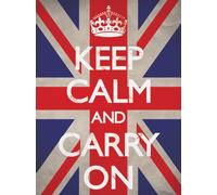 Keep Calm and Carry On Union Jack Canvas Print, Multi-Colour, 60 x 80 cm