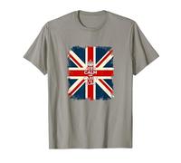 Keep Calm and Carry The Flag - Vintage Union Jack Design T-Shirt, Men, Slate, XXL