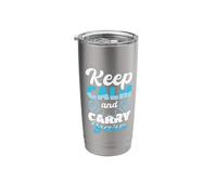 Keep Calm and Carry Yarn - Crocheter Crochet Knitting Stainless Steel Insulated Tumbler