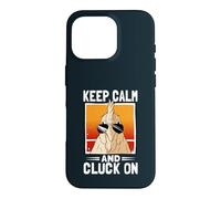 Keep Calm And Cluck On Chicken Retro Sunset Farm Farmer Case for iPhone 16 Pro