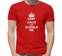 Keep Calm and Cuddle Me - Mens T-Shirt - Red - Large