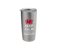 Keep Calm and Cwtch - Welsh Red Dragon Pride Stainless Steel Insulated Tumbler