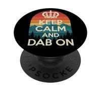 Keep Calm And Dab On Christian Faith Crown Retro PopSockets Adhesive PopGrip