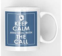 Keep Calm and Deal with The Call - Blue Ceramic Mug New Unique Easy Gift for Call Center Sales Telephone Operator