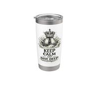 Keep Calm and Deep Dive Freediver Apnea Athletes Scuba Stainless Steel Insulated Tumbler