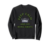 Keep Calm And Do Bong Swats Funny Weed 420 Stoner Meme Art Sweatshirt
