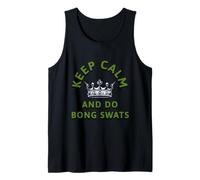 Keep Calm and Do Bong Swats Funny Weed 420 Stoner Meme Art Tank Top