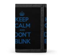 Keep Calm and Don't Blink Fashion Trifold Wallets with Key Ring Lightweight Front Pocket Tri-Fold Wallet