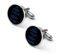 Keep Calm And Don't Blink Funny Cufflinks Fashion Men Cuff Links Shirt Accessories for Business Wedding