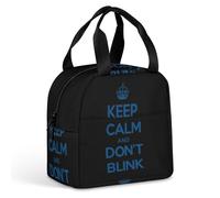 Keep Calm and Don't Blink Insulated Lunch Bag Funny Reusable Lunch Box Tote Bags for Work Picnic Travel
