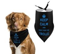 Keep Calm And Don't Feed The Trolls Bandanas for Dogs Triangle Pet Bibs | Washable Dog Cat Scarf Pets Accessories