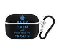 Keep Calm And Don't Feed The Trolls Compatible with Airpod Pro Case PC Scratch-Resistant Drop-Proof Protective Cover with Keychain