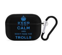 Keep Calm And Don't Feed The Trolls Compatible with Airpod Pro Case PC Scratch-Resistant Drop-Proof Protective Cover with Keychain