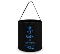 Keep Calm And Don't Feed The Trolls Halloween Tricking Or Treating Bag | Funny Candy Bucket Tote Gift Wrap Bags