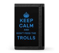 Keep Calm and Don't Feed The Trolls Trifold Men's Wallets with 8 Card Slots & Key Hook Slim Travel Purse Money Clip