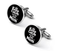 Keep Calm And Don'T Tell Mom Shirt Cufflinks for Men Cuff Links Tie Father Husband Wedding Business 2.0cm