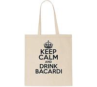 Keep Calm AND DRINK BACARDI Tote Bag-Cotton Shopping Bag