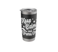 Keep Calm and Drone On Quadcopter Fly Drones FPV Drone Pilot Stainless Steel Insulated Tumbler