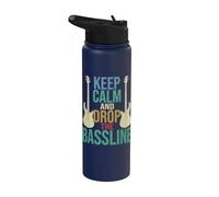Keep Calm and Drop The Bassline Bass Guitar Stainless Steel Insulated Water Bottle