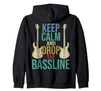 Keep Calm And Drop The Bassline Bass Guitar Zip Hoodie