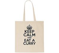 Keep Calm AND EAT A CURRY Tote Bag-Cotton Shopping Bag