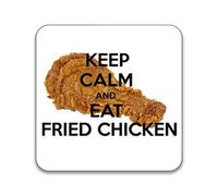 Keep Calm and Eat Fried Chicken - Pack of 10 Square Stickers - 55mm x 55mm