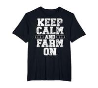 Keep Calm and Farm On Tractor Operator Farming Farmer Ranch T-Shirt, Men's Big and Tall, Black, 5X Tall