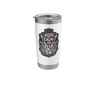 Keep Calm and Flip On Pinball Machine Arcade Gamer Stainless Steel Insulated Tumbler