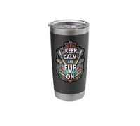 Keep Calm and Flip On Pinball Machine Arcade Gamer Stainless Steel Insulated Tumbler
