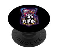 Keep Calm and Flip On Retro Pinball Arcade Game PopSockets Adhesive PopGrip