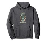 Keep Calm and Forage On Mushroom Hunter Nature Lover Pullover Hoodie, Adult Unisex, Dark Heather Grey, S