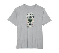 Keep Calm and Forage On Mushroom Hunter Nature Lover T-Shirt, Men's Big and Tall, Heather Grey, 2X Tall