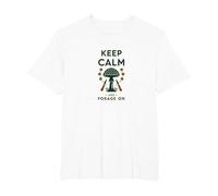 Keep Calm and Forage On Mushroom Hunter Nature Lover T-Shirt, Men's Big and Tall, White, 4X Tall