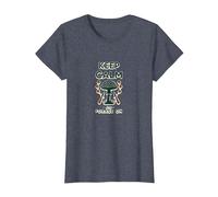 Keep Calm and Forage On Mushroom Hunter Nature Lover T-Shirt, Women, Heather Blue, S