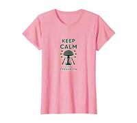 Keep Calm and Forage On Mushroom Hunter Nature Lover T-Shirt, Women, Pink, S