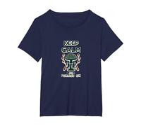 Keep Calm and Forage On Mushroom Hunter Nature Lover T-Shirt, Women's Plus, Navy, 1X