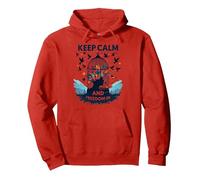 Keep Calm And Freedom On Pullover Hoodie, Adult Unisex, Red, S
