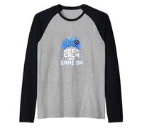 Keep Calm and Game On Retro Video Gamer Controller Raglan Baseball Tee