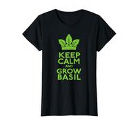 Keep Calm and Grow Basil Herb Gardener Value Graphic T-Shirt, Women, Black, XL